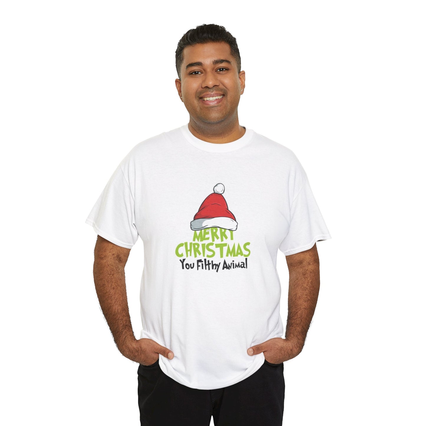 Funny Holiday Tee, Merry Christmas You Filthy Animal, Unisex Tee, Christmas Gift, Holiday Apparel, Festive Shirt, Party Wear