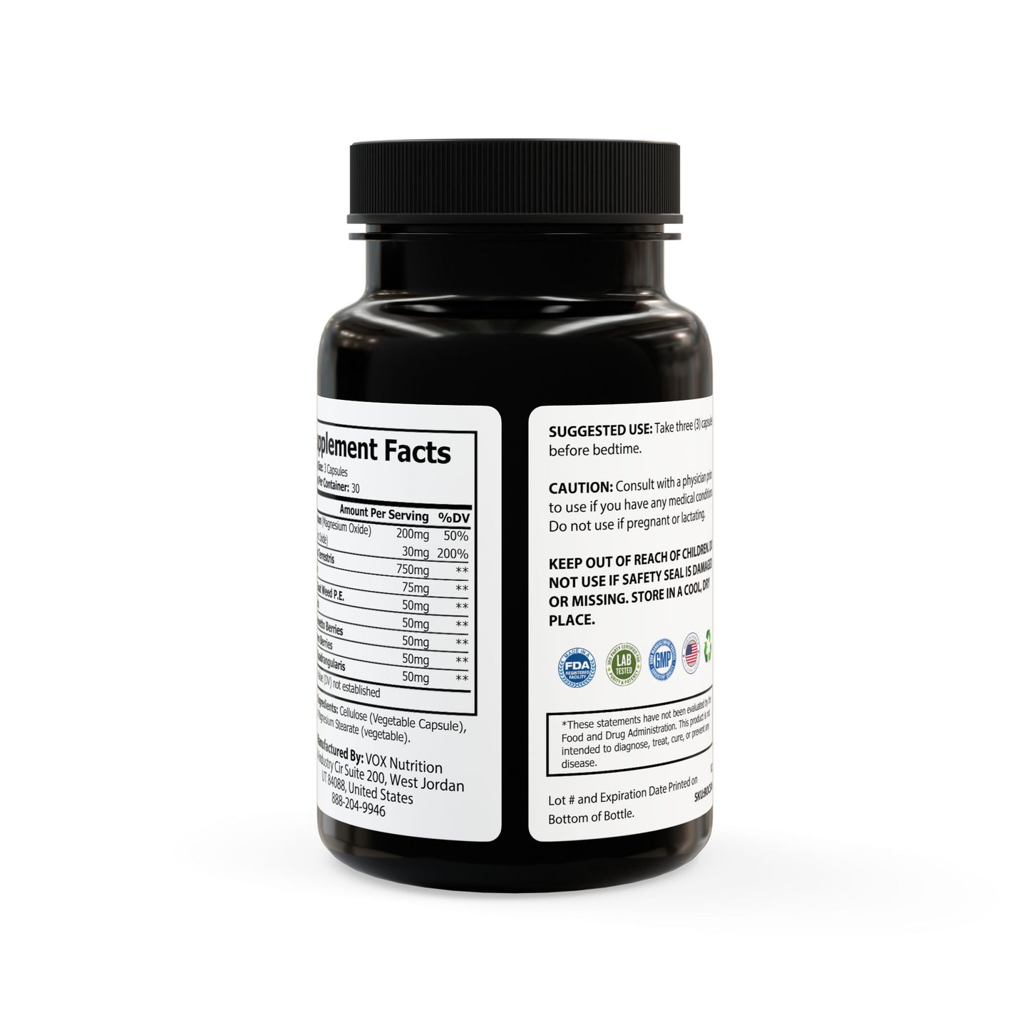 Herbal Berry Magnesium Zinc Supplement (VEGAN - 90 Capsules)
