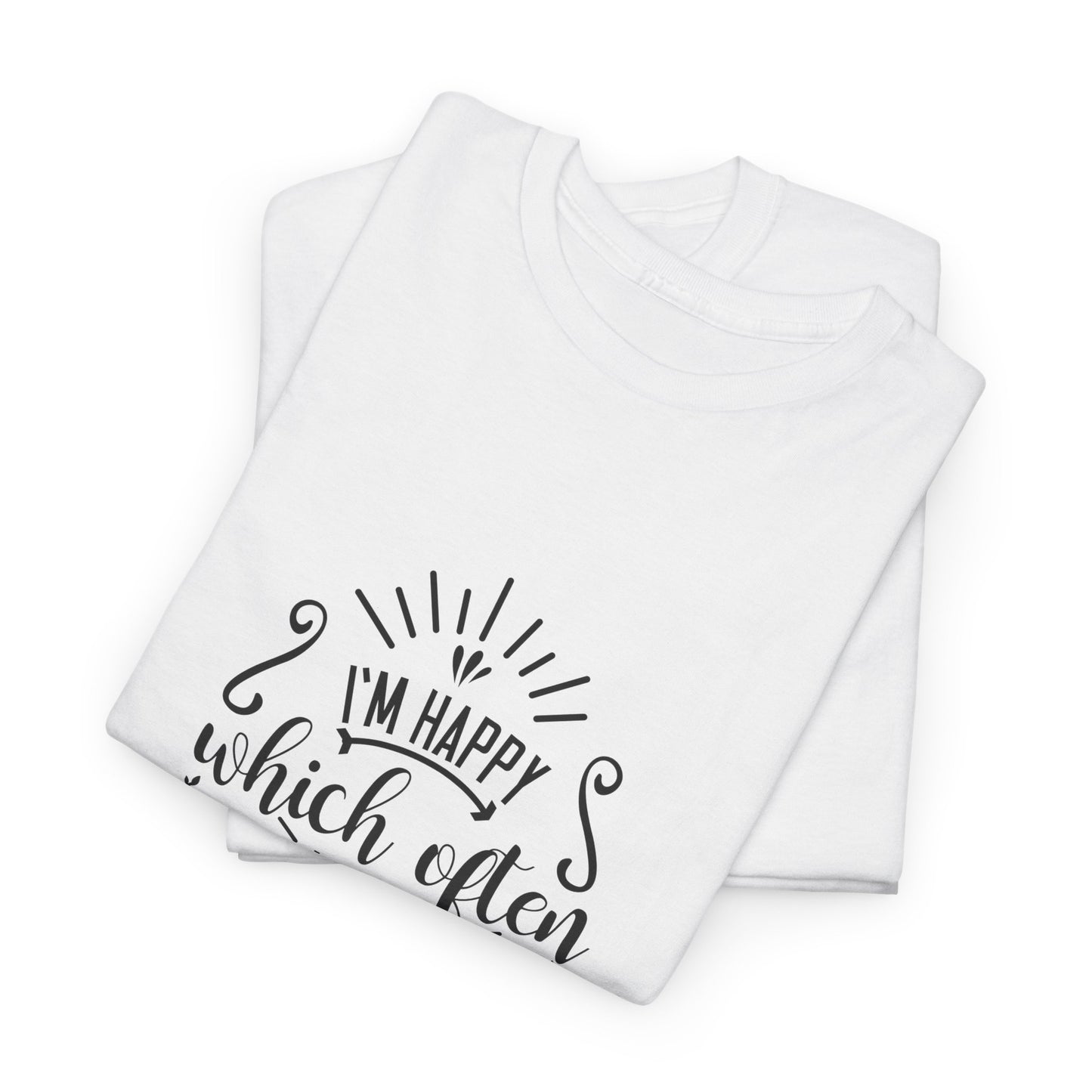 Happy Life or Crazy Unisex Cotton Tee - Perfect for Everyday Wear, Gift, Casual Style, Festival, and Celebrations