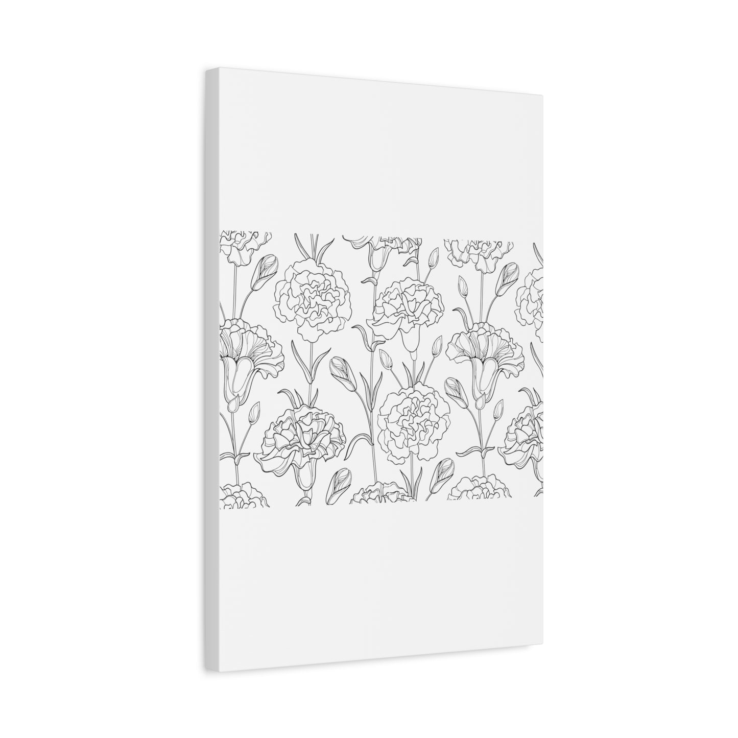 Floral Canvas Art, Stretched Wall Decor, Home Gift, Botanical Print, Modern Design, Matte Finish