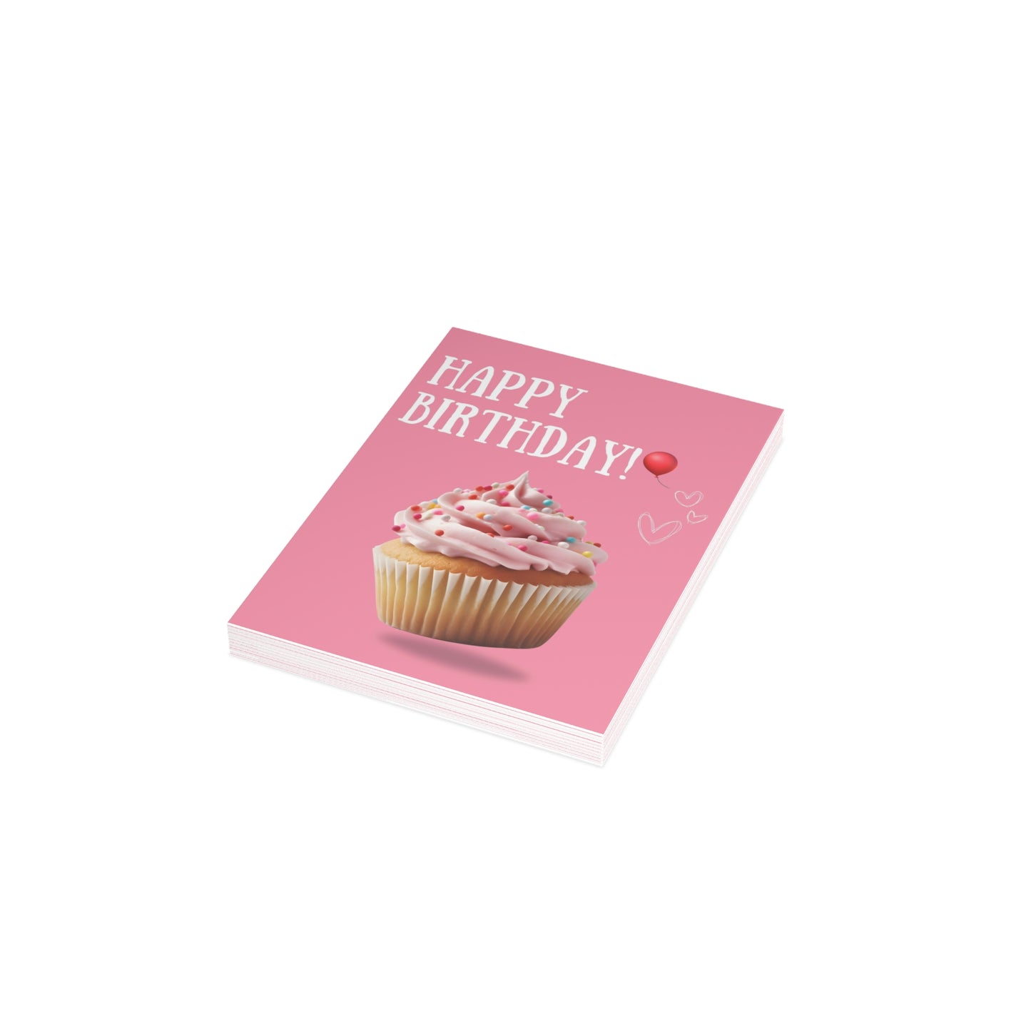 Happy Birthday Cupcake Greeting Cards - Festive Celebration Cards for Parties, Love Notes, Birthday Wishes, Stationery Set