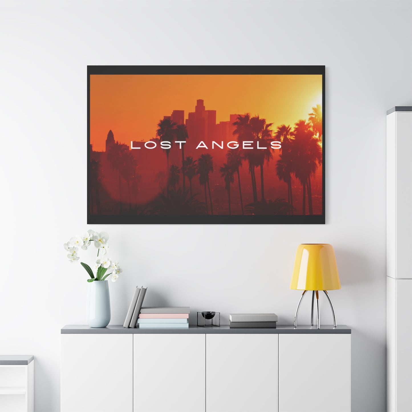 Lost Angels Wall Art Canvas | Sunset Cityscape Print, Home Decor, Gift for Art Lovers, Modern Living Room, California Vibe