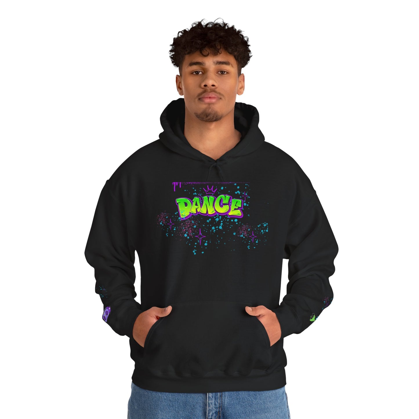 Colorful Dance Hoodie for Creative Spirits, Cozy Unisex Hooded Sweatshirt, Perfect for Parties, Dance Classes, Gifts