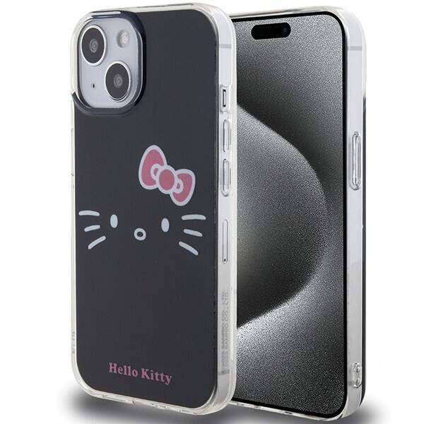 Husa pentru iPhone 15, Hello Kitty, TPU, Negru (HKHCP15SHKHLK)-0