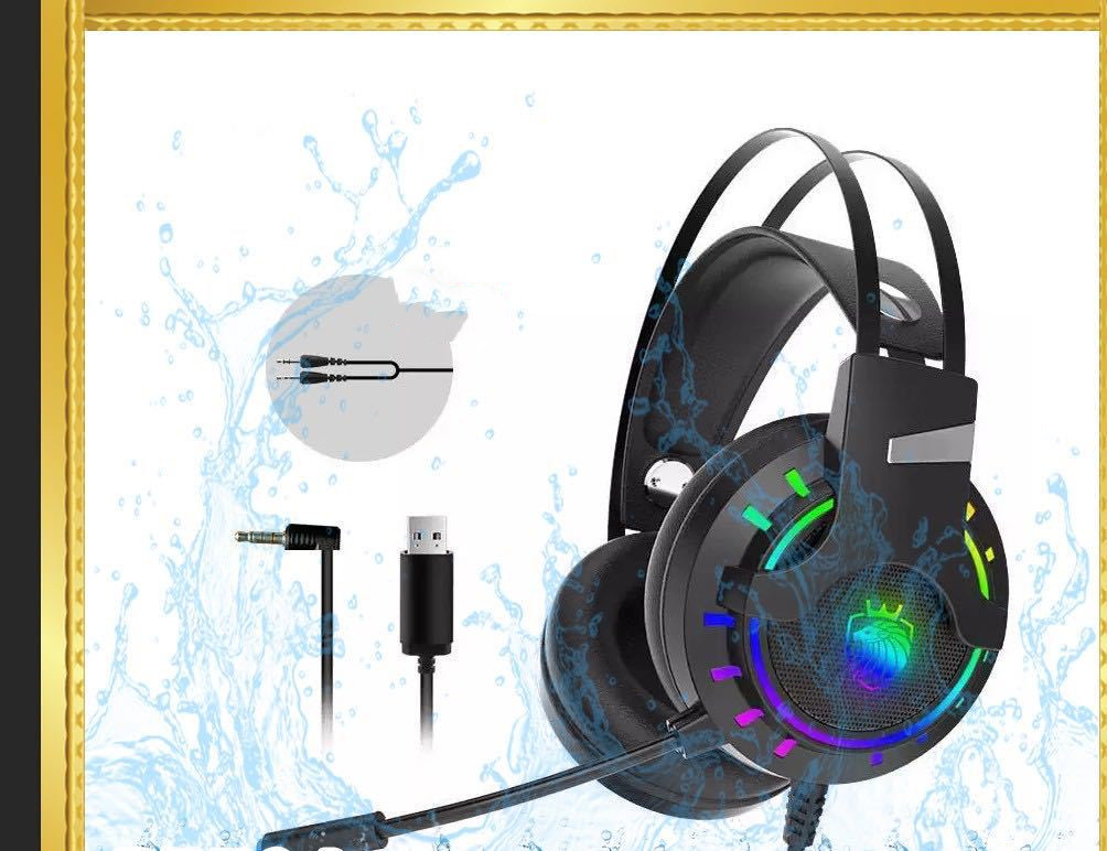 Luxury Gaming Headset with Microphone 3.5mm Wired Earphone Surround Sound Game Headphone for PC Gamer Computer Laptop Xbox
