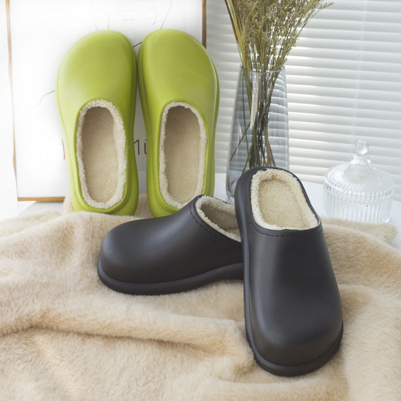 New Winter Women Slipper Soft Bottom Plush Home Shoes Slippers Indoor Waterproof Non-Slip Memory Foam Comfy Fluffy Fur Memory Foam Boots House Shoes Thick Sole 6cm