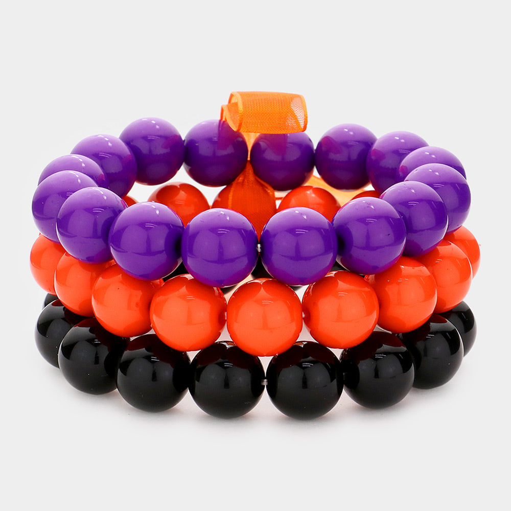 3PCS - Halloween Beaded Stretch Bracelets