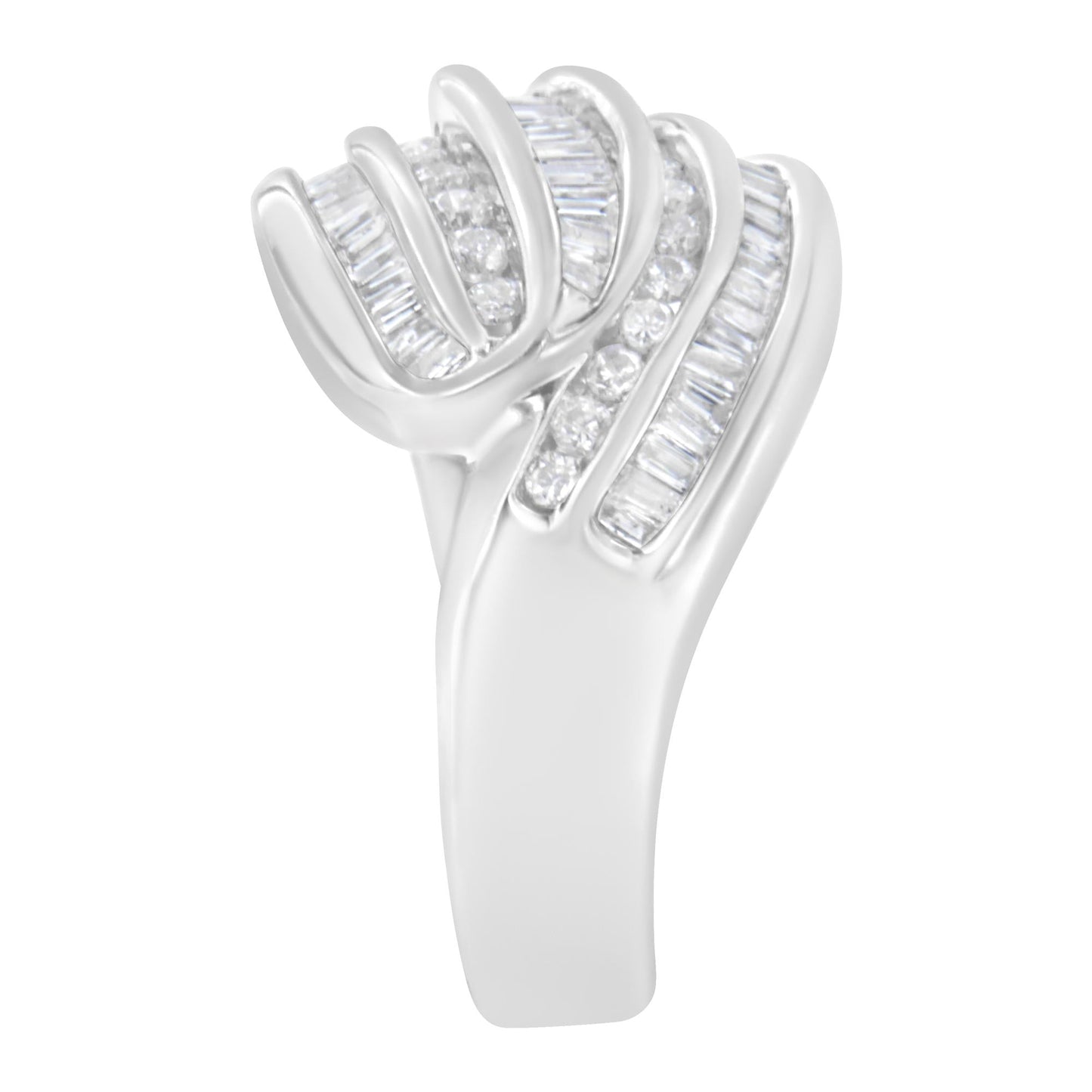 14KT White Gold Diamond Bypass Band Ring (1 cttw, H-I Color, SI1-SI2 Clarity)-4