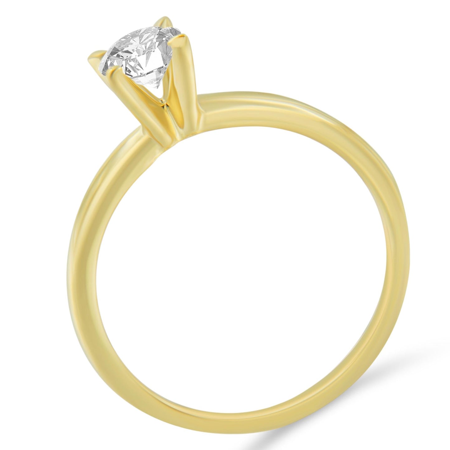 GIA Certified 14k Gold 1/2 Cttw Diamond Solitaire Engagement Ring (H Color, SI1 Clarity)-4