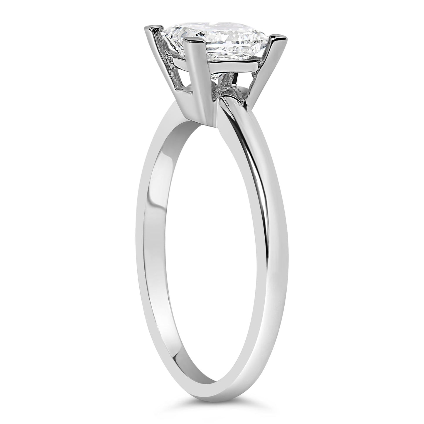 14K White Gold 1.0 Cttw Princess Lab-Grown Diamond Solitaire Engagement Ring (F-G Color, VS1-VS2 Clarity)-4