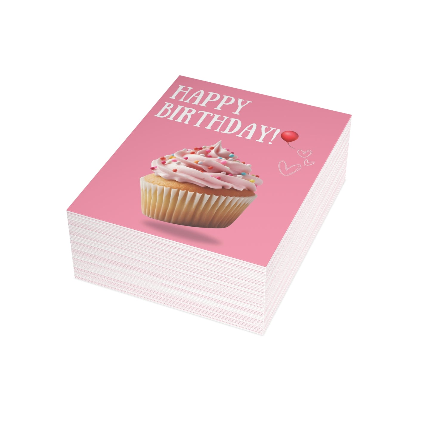 Happy Birthday Cupcake Greeting Cards - Festive Celebration Cards for Parties, Love Notes, Birthday Wishes, Stationery Set