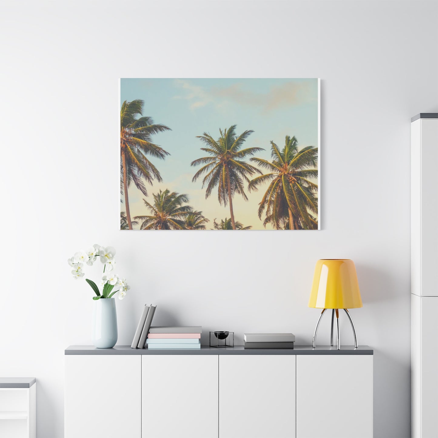 Tropical Palm Tree Canvas Print, City of Angeles Tropical Wall Art, Los Angeles Beach Decor, California Nature Photography, Home Decoration, Gift for Beach Lovers