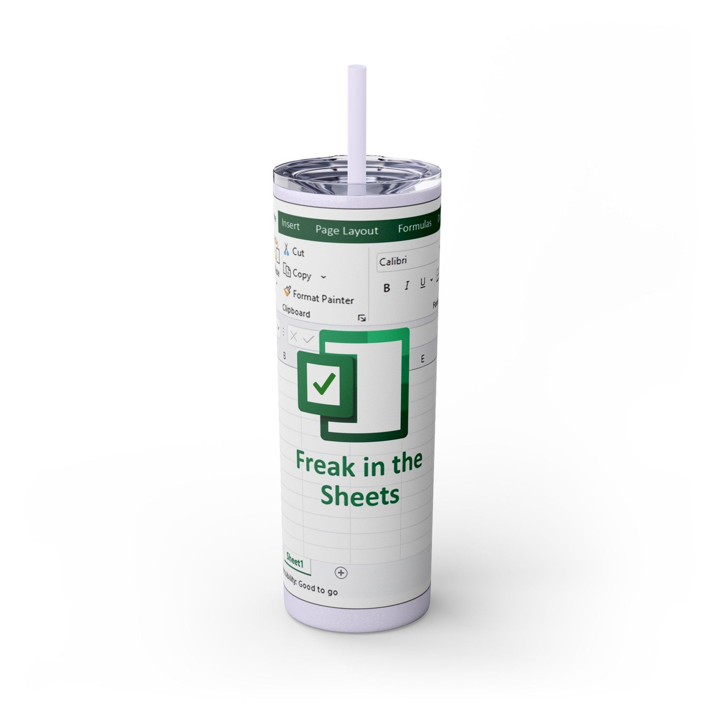 Freak in the Sheets Spreadsheet Themed Tumbler, 20oz Gift for Students, Accountants, Office Humor, Funny Drinkware