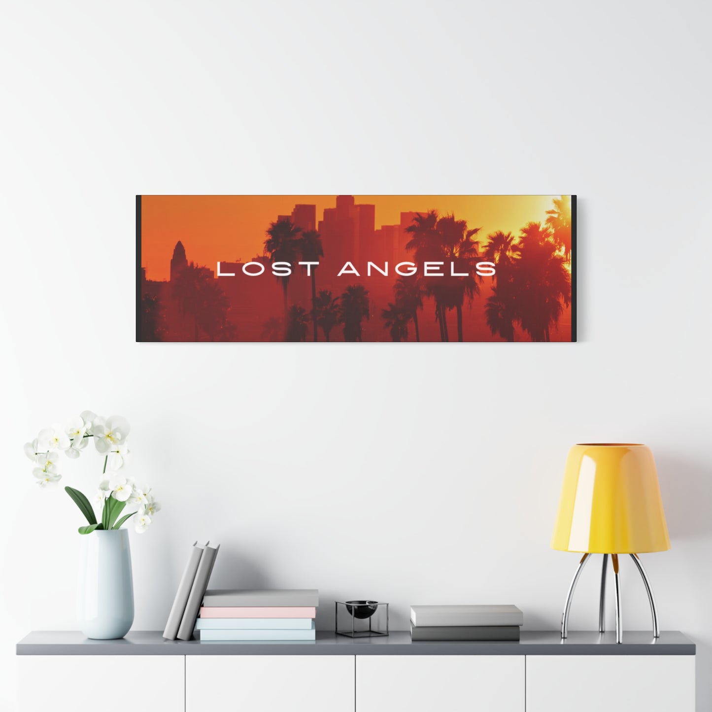 Lost Angels Wall Art Canvas | Sunset Cityscape Print, Home Decor, Gift for Art Lovers, Modern Living Room, California Vibe