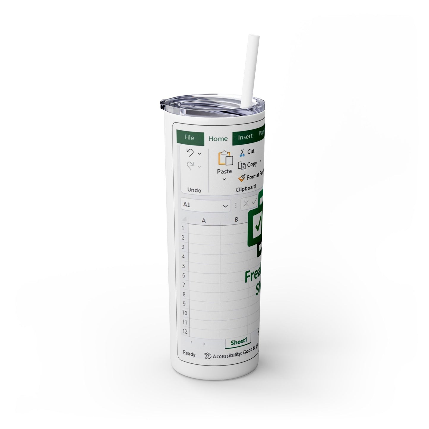 Freak in the Sheets Spreadsheet Themed Tumbler, 20oz Gift for Students, Accountants, Office Humor, Funny Drinkware