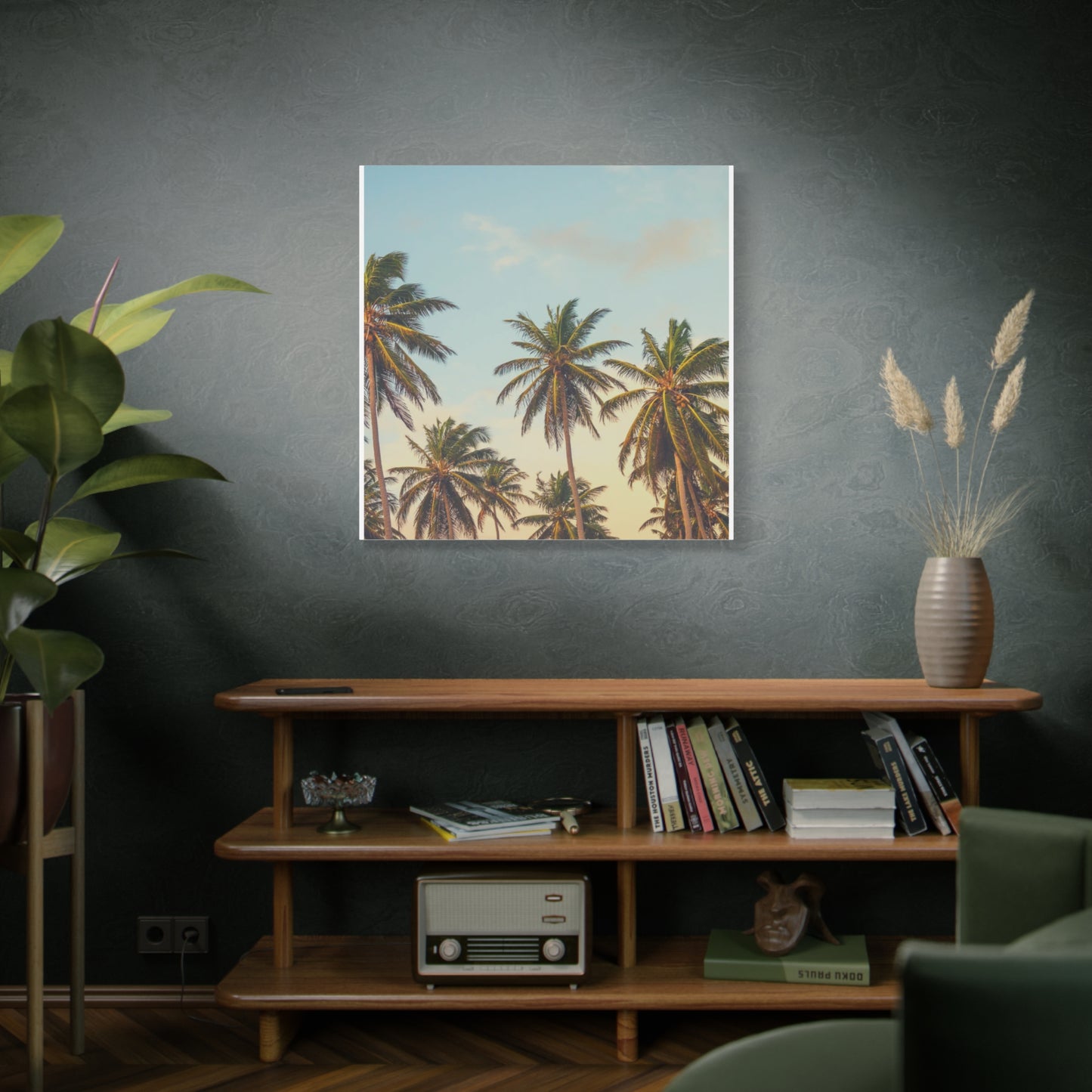 Tropical Palm Tree Canvas Print, City of Angeles Tropical Wall Art, Los Angeles Beach Decor, California Nature Photography, Home Decoration, Gift for Beach Lovers