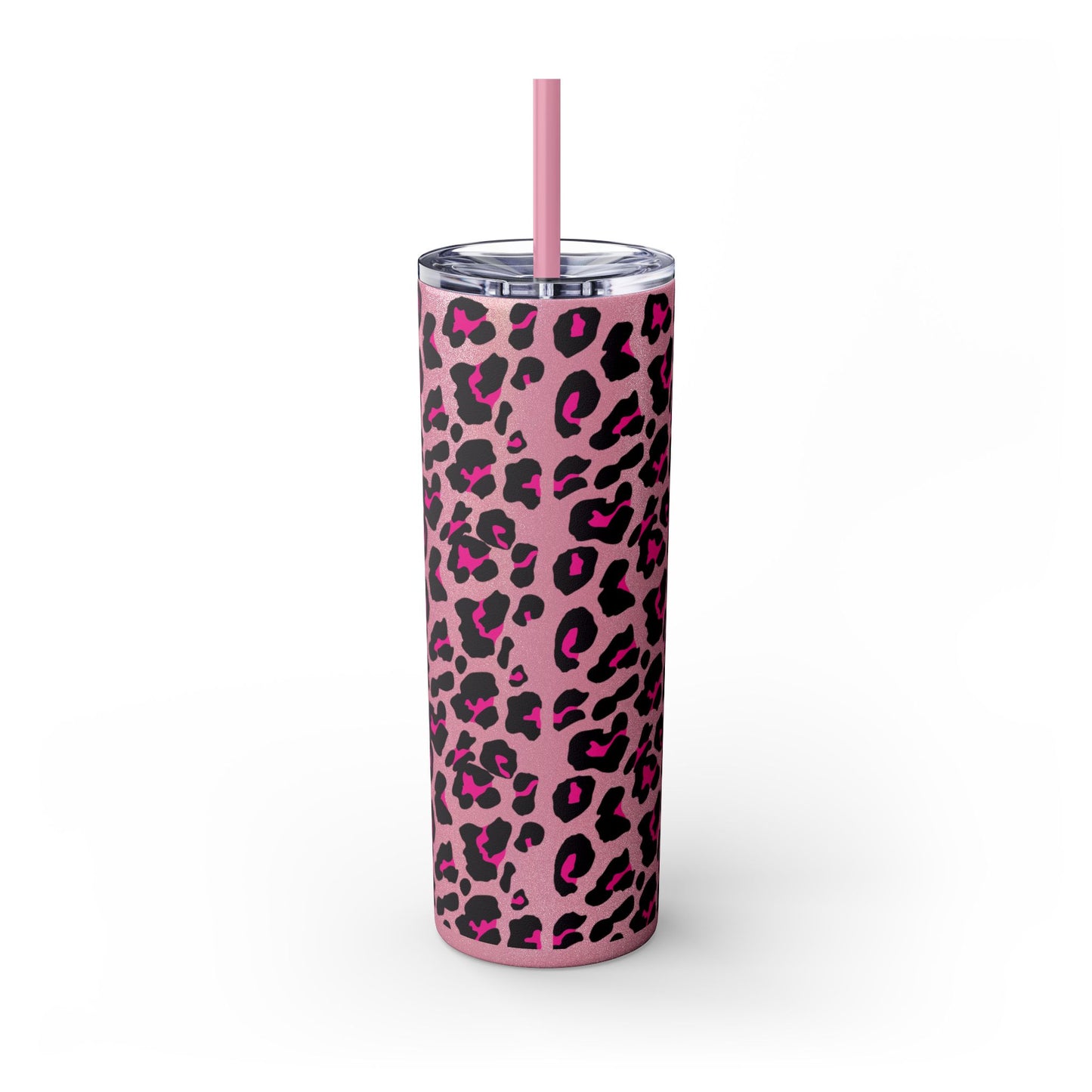 Trendy Leopard Print Skinny Tumbler, 20oz | Stylish Drinkware for Home, Office, Gifts, Reusable Straw, Animal Print