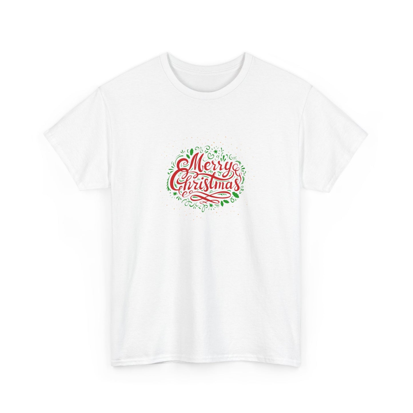 Merry Christmas Unisex Heavy Cotton Tee, Holiday Gift, Casual Wear, Seasonal Apparel, Christmas Party Shirt, Gift for Him/Her