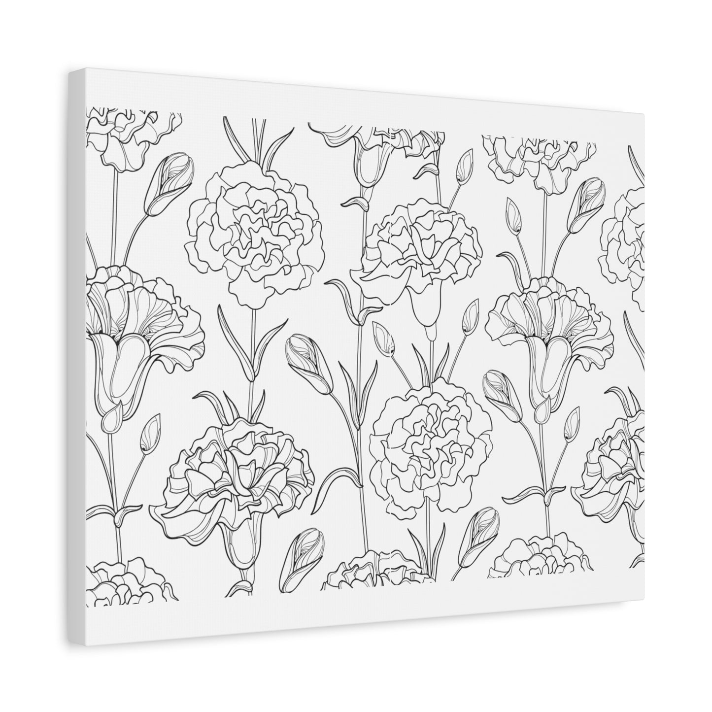 Floral Canvas Art, Stretched Wall Decor, Home Gift, Botanical Print, Modern Design, Matte Finish