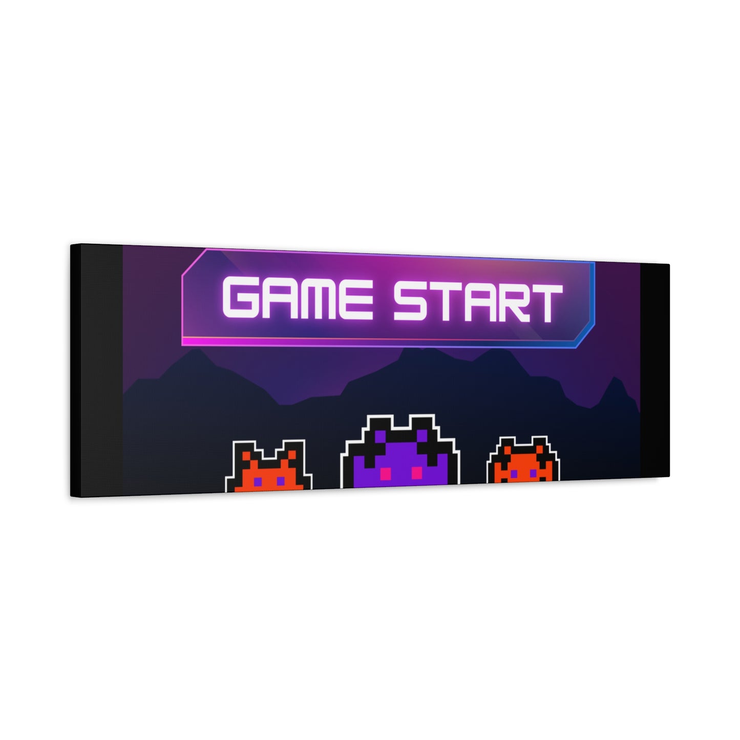 Retro Game Start Canvas Art Print | 80s Gaming Wall Decor, Gamer Gift, Pixel Art, Nostalgic Artwork, Home Decor