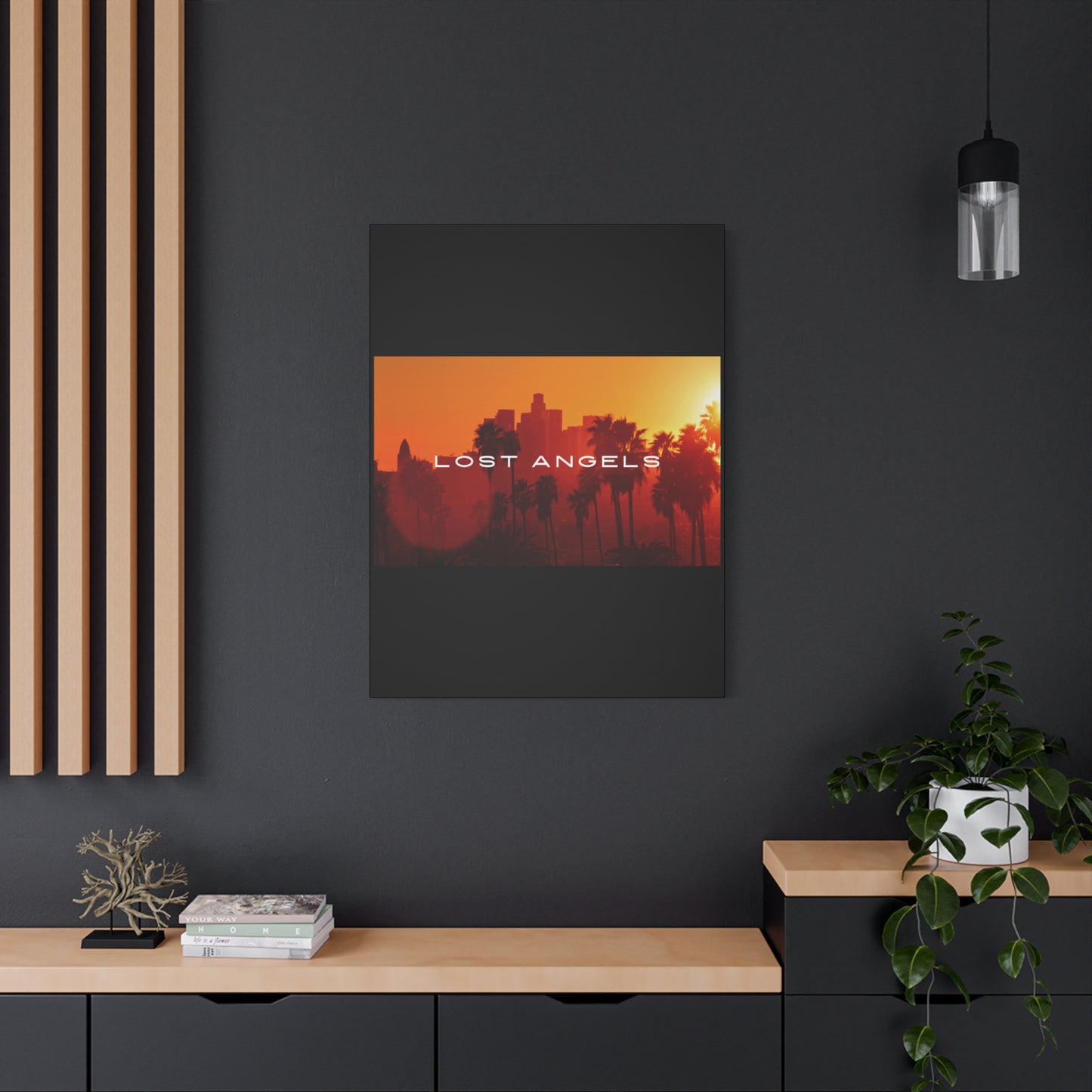 Lost Angels Wall Art Canvas | Sunset Cityscape Print, Home Decor, Gift for Art Lovers, Modern Living Room, California Vibe