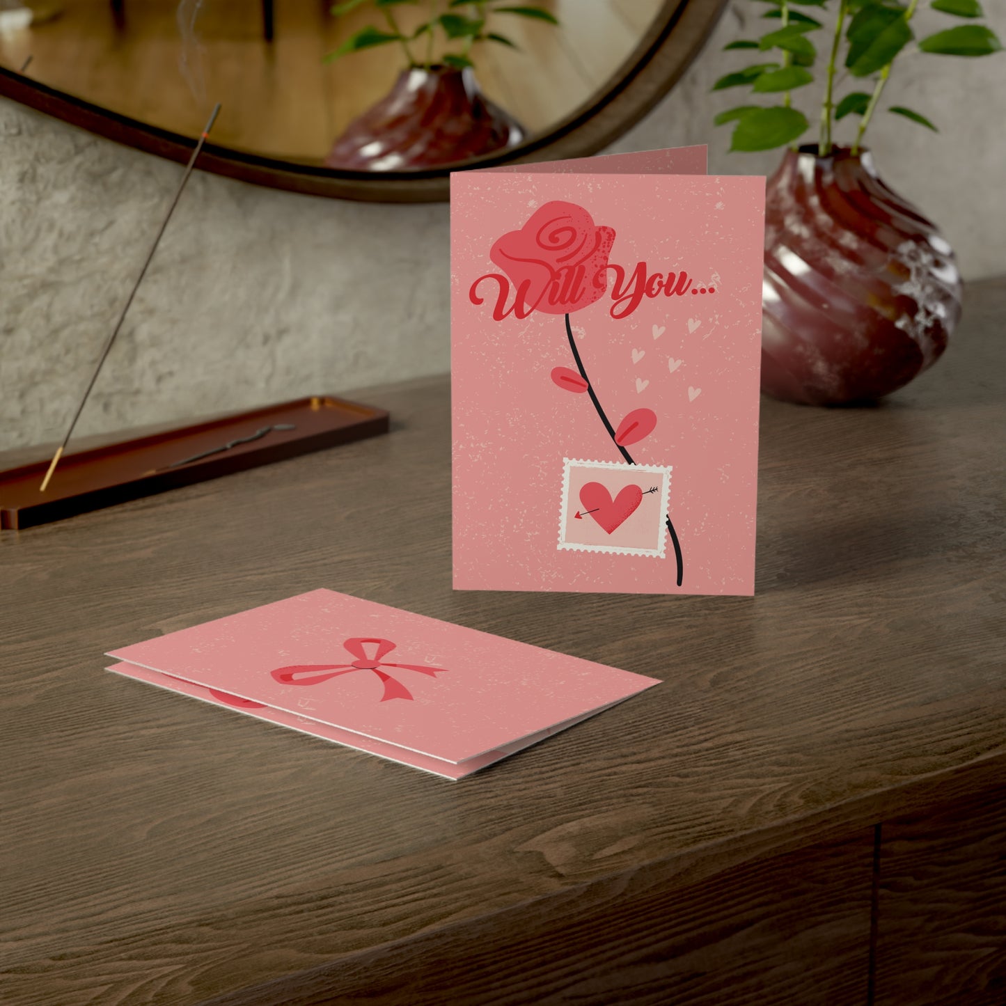 Romantic Greeting Cards, Valentine's Day Cards, Love Note Cards, Anniversary Cards, Elegant Card Set