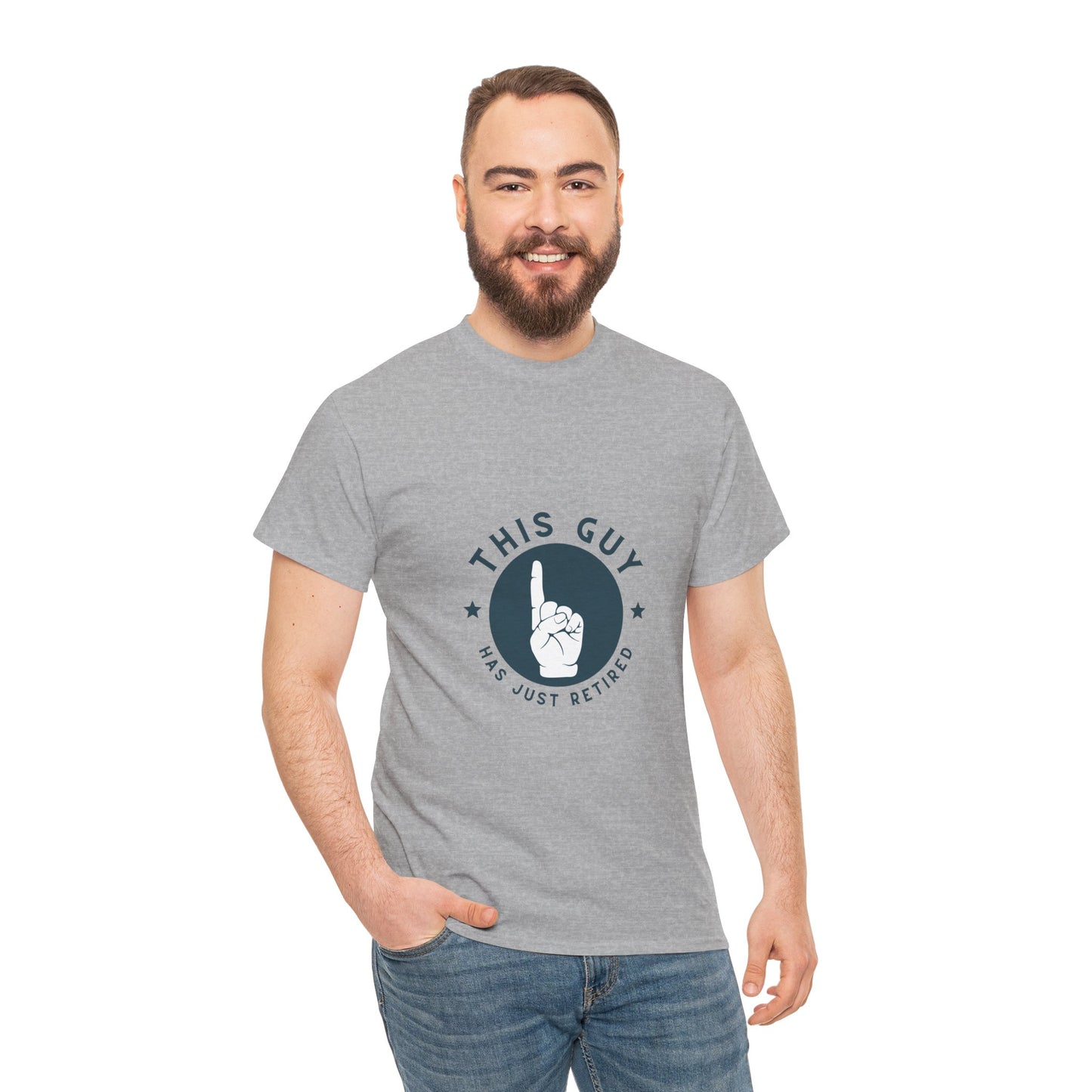 This Guy Has Just Retired Retirement Celebration Unisex Heavy Cotton Tee | Funny Gift for Retirees, Casual Wear, Retirement Party, Humor Shirt, Comfy Gift Idea