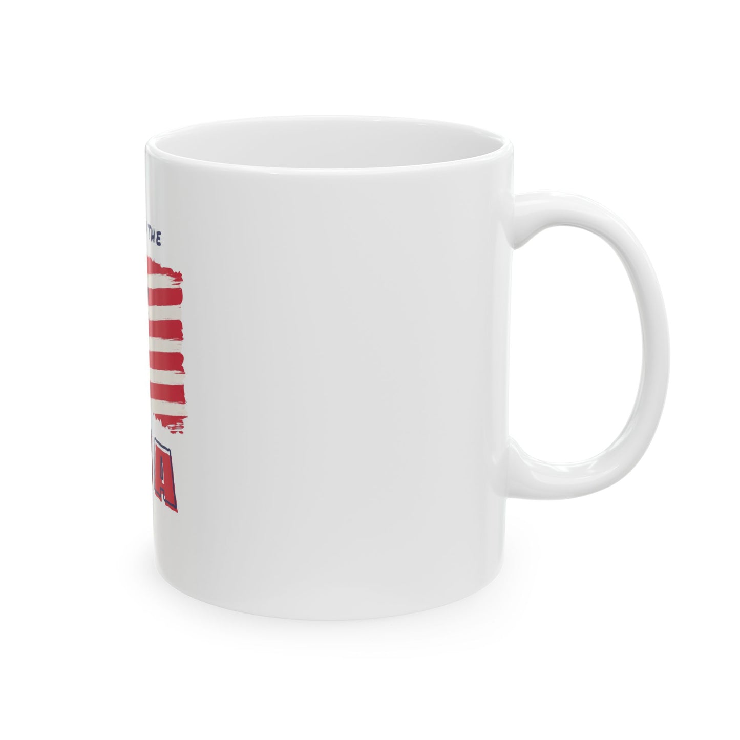 USA Flag Ceramic Mug - Made in the USA Coffee Cup, Patriotic Gift, 4th of July Decor, American Pride Mug, Customizable Drinkware