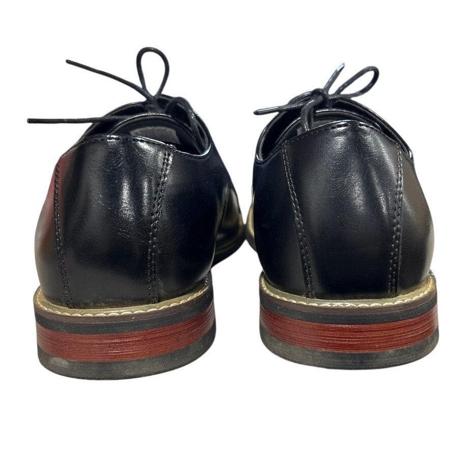 Bruno Marc Mens Size 10.5 Black Faux Leather Lace Up Prince Classic Oxford Shoes