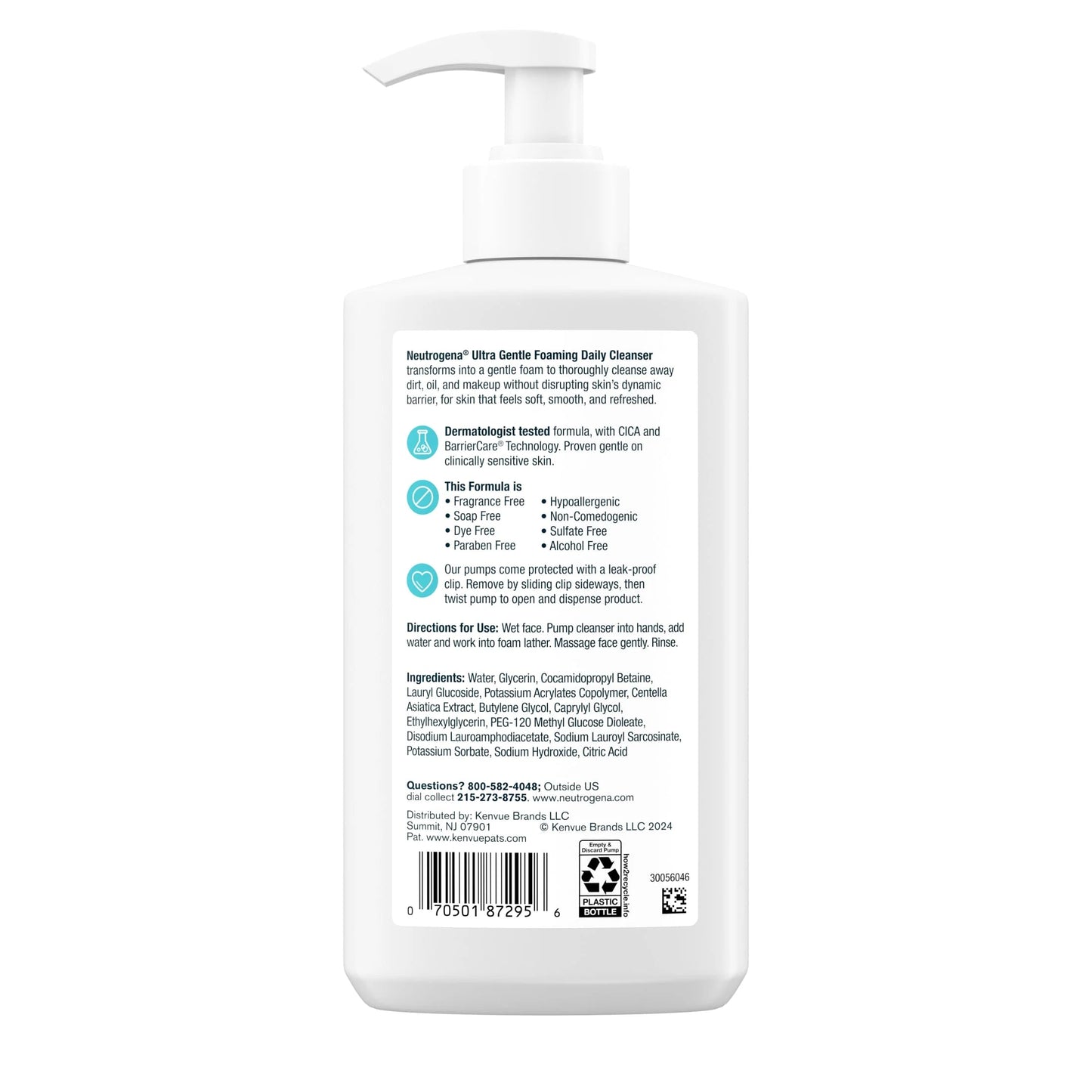 (2 Pack) Ultra Gentle Foaming Facial Cleanser, Daily Face Wash, 12 Fl. Oz