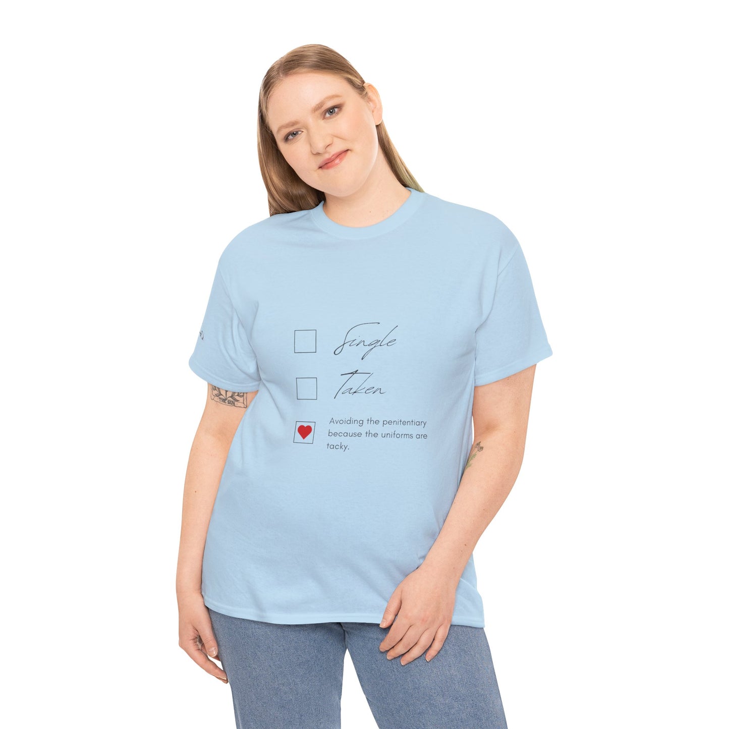 Single Taken Avoiding the Pen Play Where It's Safe T-Shirt Unisex Heavy 100% Cotton Tee