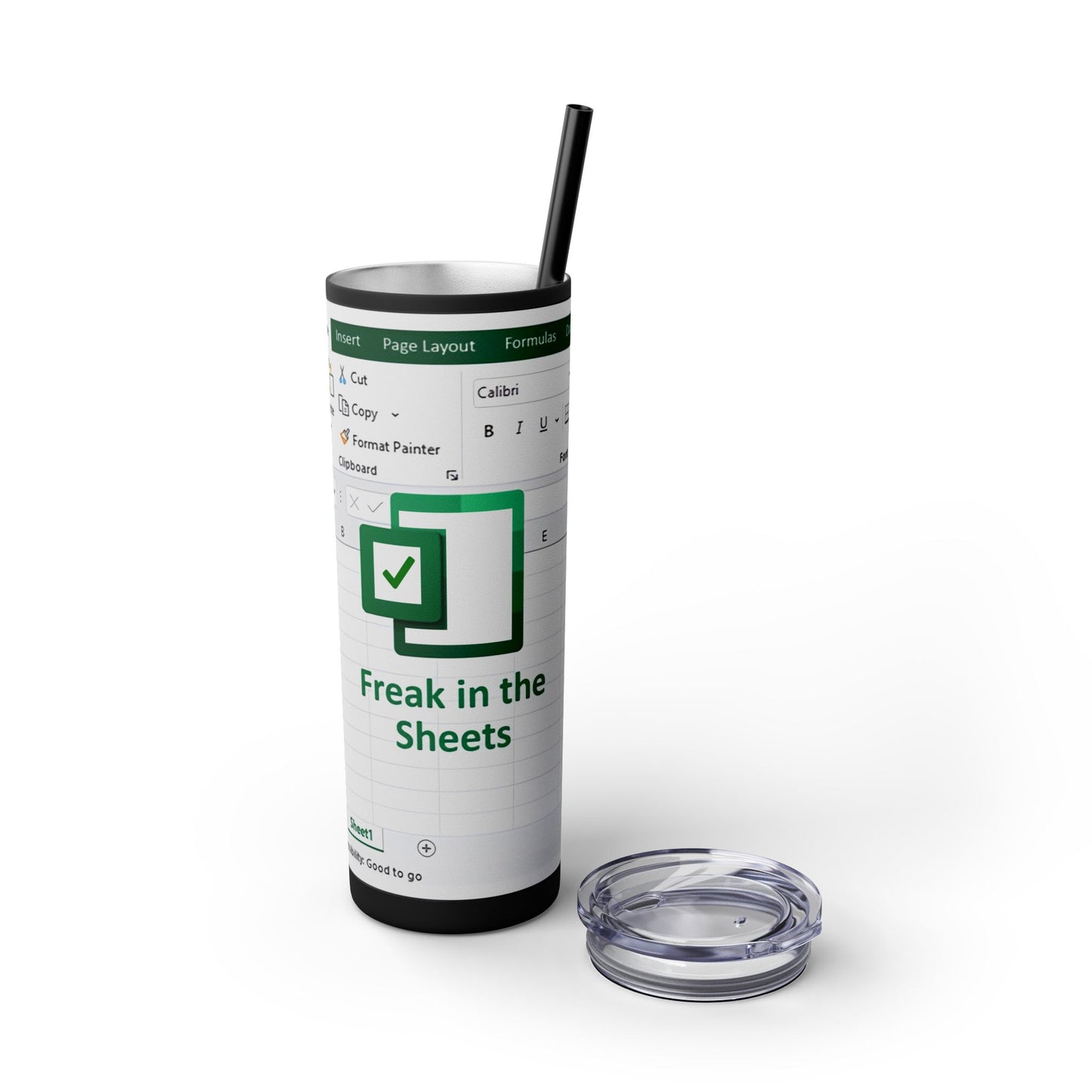 Freak in the Sheets Spreadsheet Themed Tumbler, 20oz Gift for Students, Accountants, Office Humor, Funny Drinkware