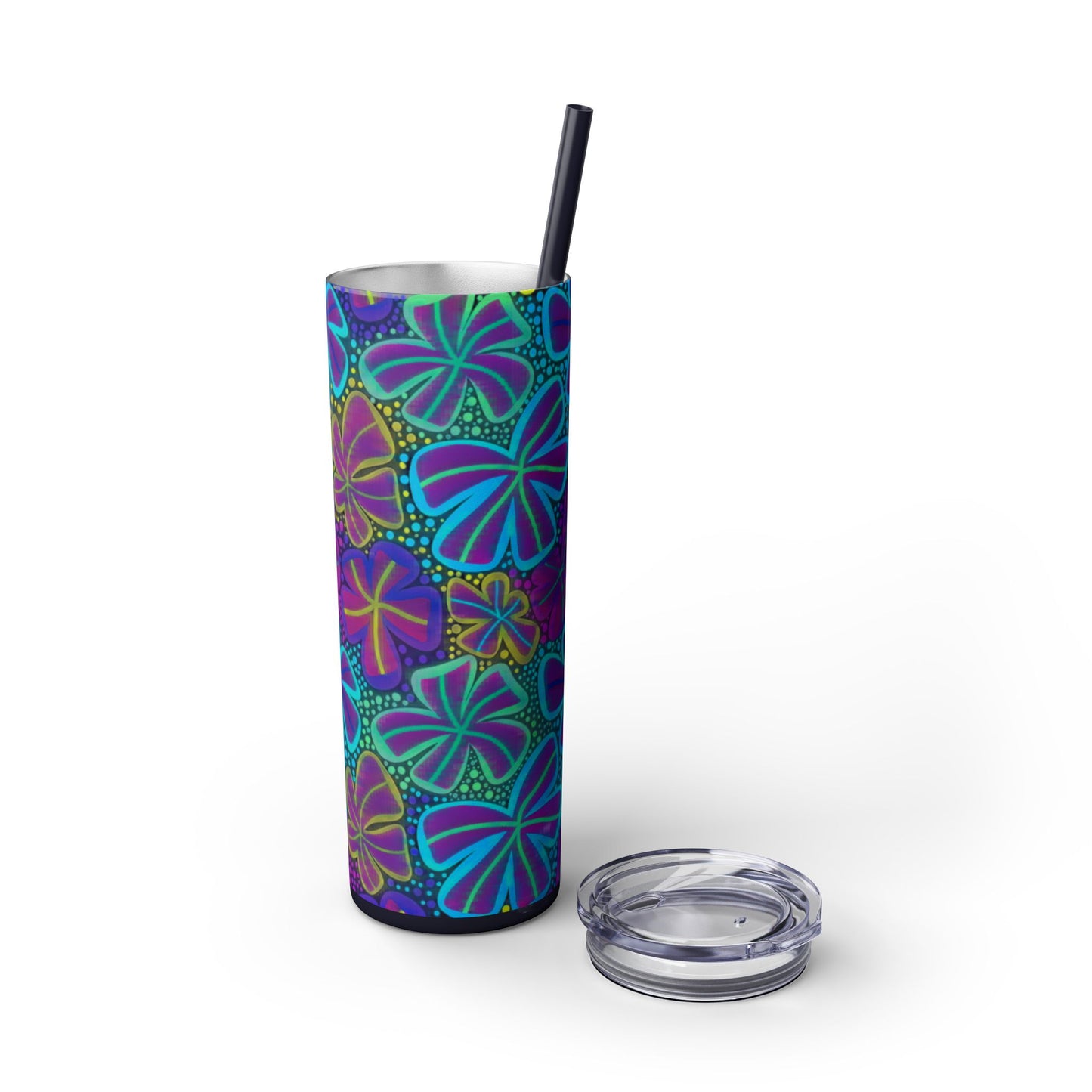 Pastel Butterfly Tumbler, 20oz Drinkware, Spring Decor, Cute Gift for Her, Eco-Friendly Cup, Floral Water Bottle