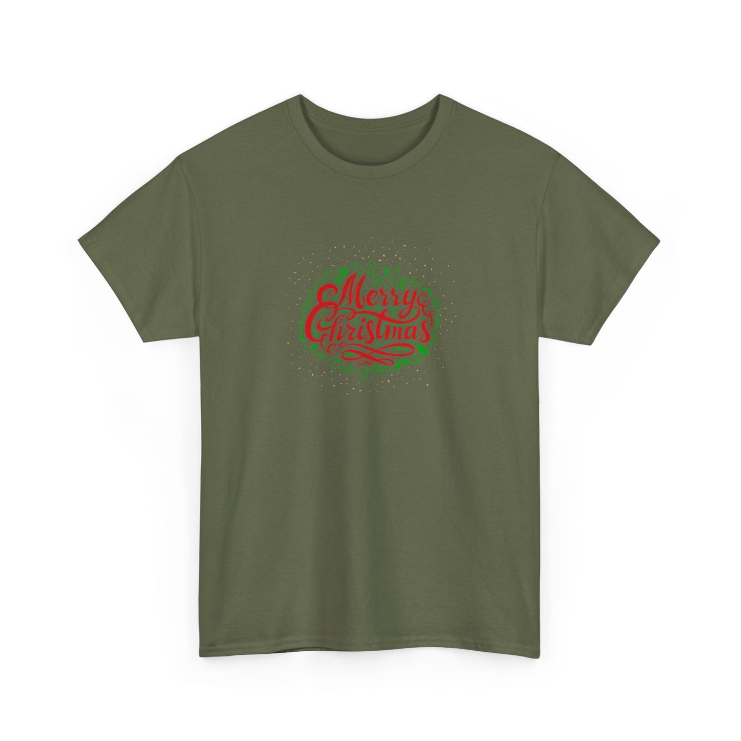 Merry Christmas Unisex Heavy Cotton Tee, Holiday Gift, Casual Wear, Seasonal Apparel, Christmas Party Shirt, Gift for Him/Her