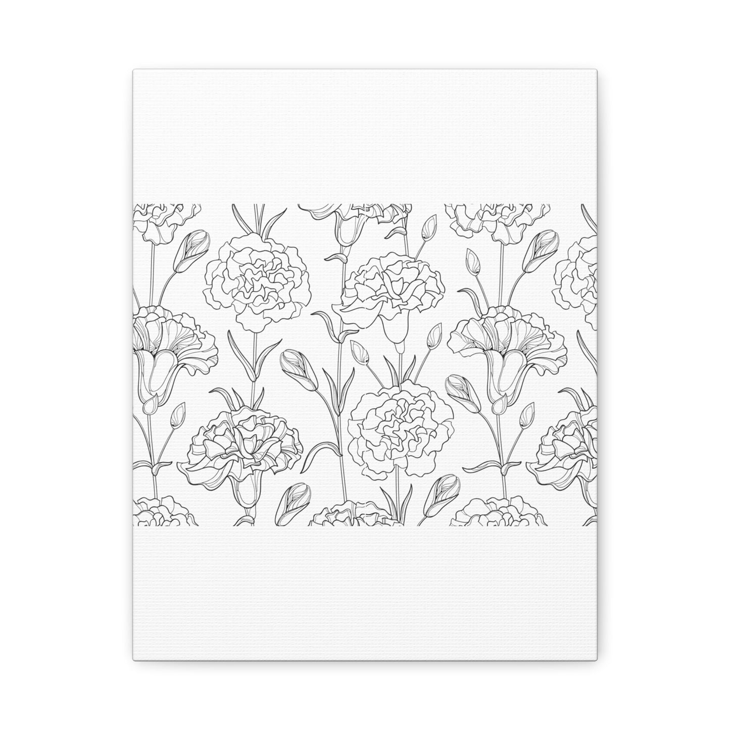 Floral Canvas Art, Stretched Wall Decor, Home Gift, Botanical Print, Modern Design, Matte Finish