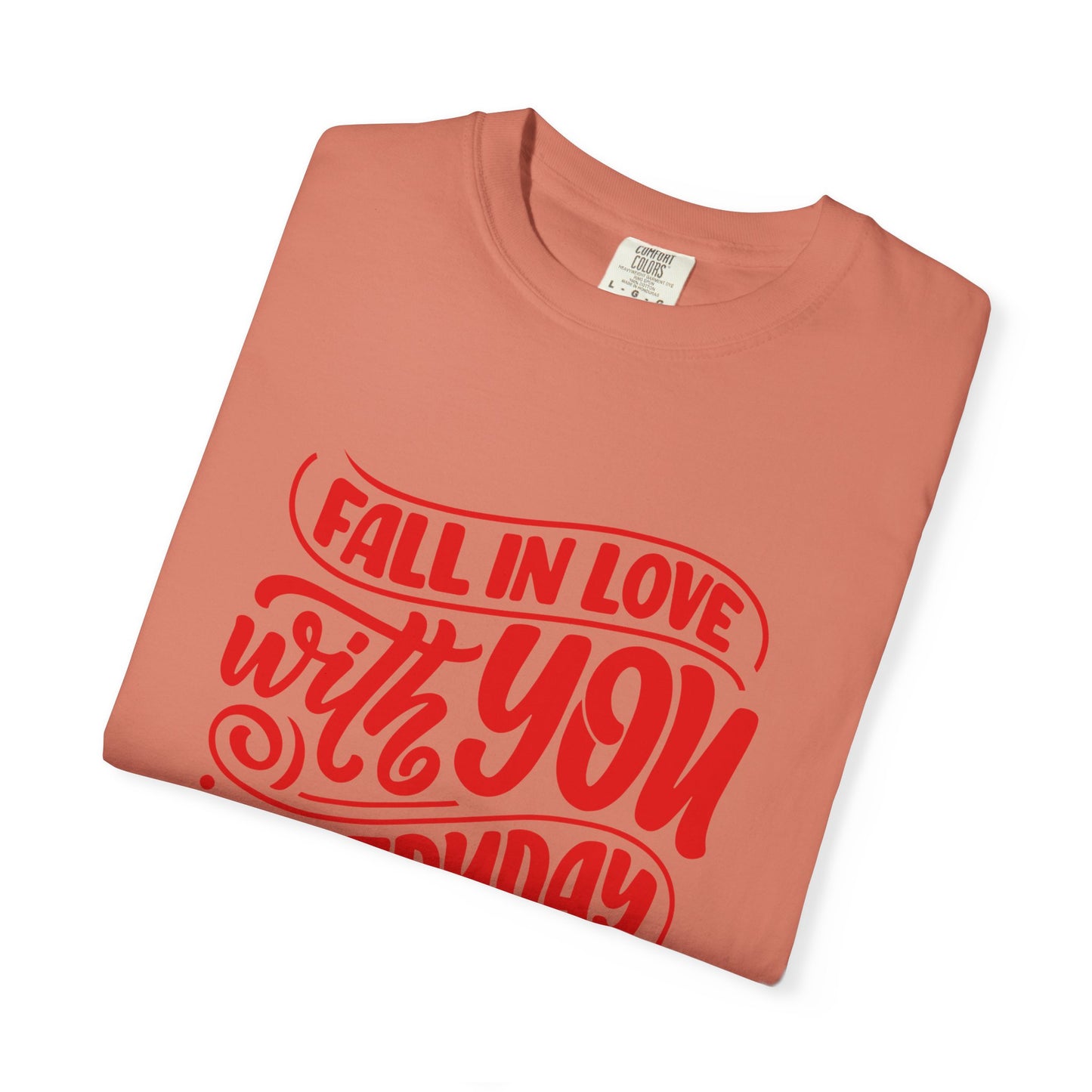 Fall in Love with YOU Quote T-shirt for Couples, Valentine's Day, Gifts for Him/Her, Casual Everyday Wear, Comfortable Unisex Tee