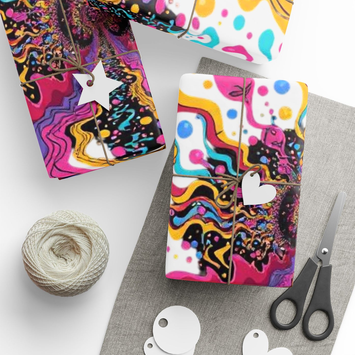 Vibrant Wrapping Paper Rolls - Colorful Gift Wrap for All Occasions, Birthday, Holidays, DIY Projects, Crafting