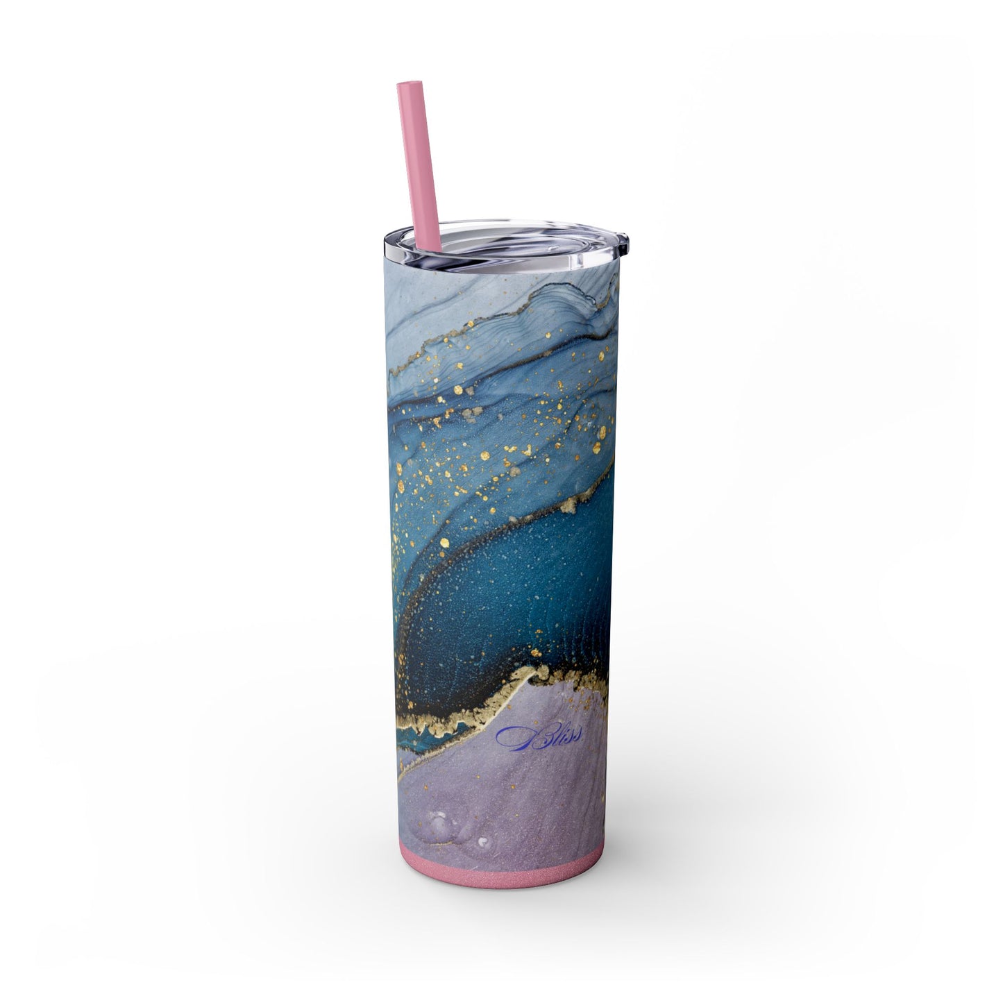Elegant Blue Marble Skinny Tumbler, 20oz - Stylish Drinkware for Daily Use, Gifts, Celebrations, Eco-Friendly, Travel Mug