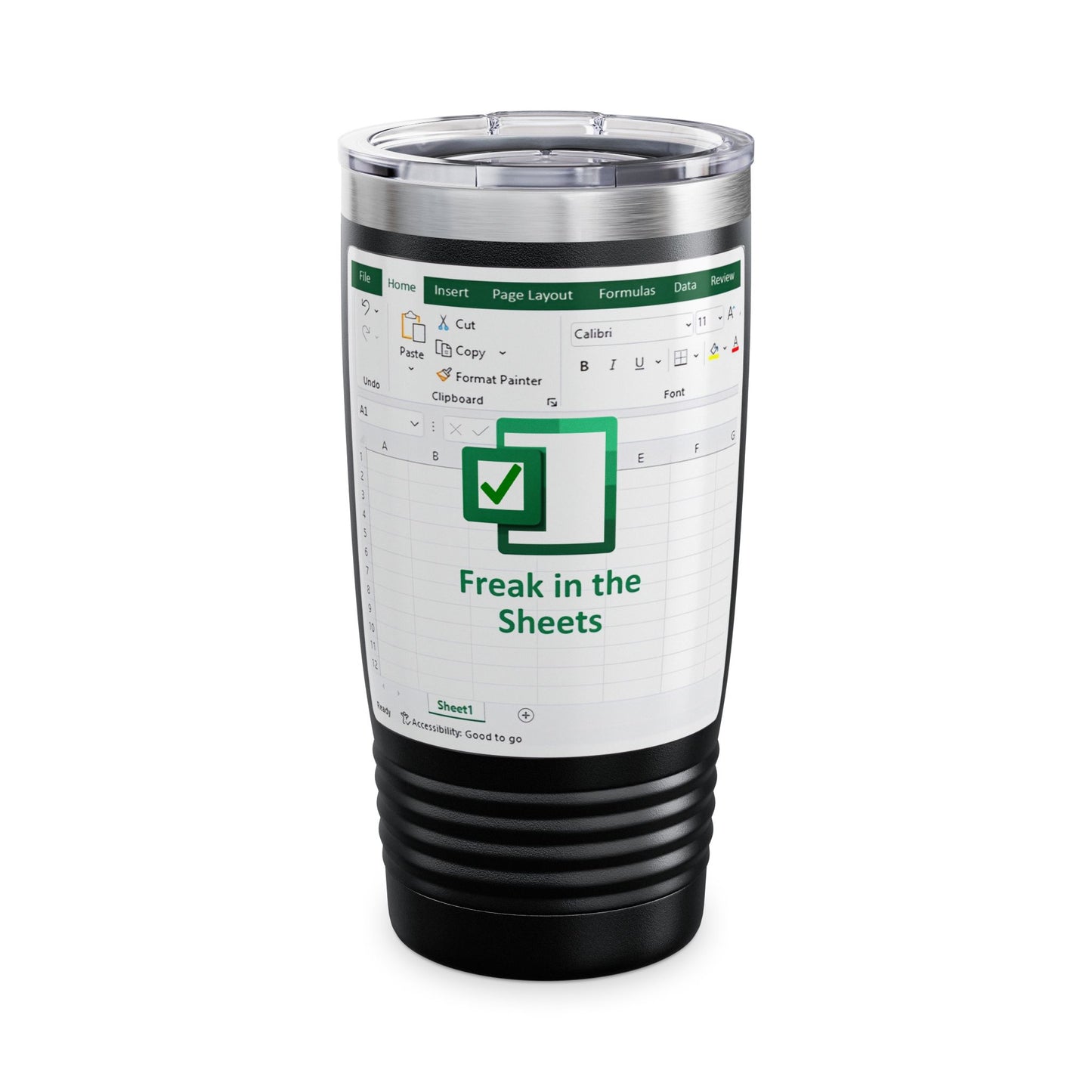 Excel Spreadsheet Ringneck Tumbler - 20oz, Funny Office Mug, Geek Gift, Work Motivational Cup, Personalized Travel Mug Drinkware