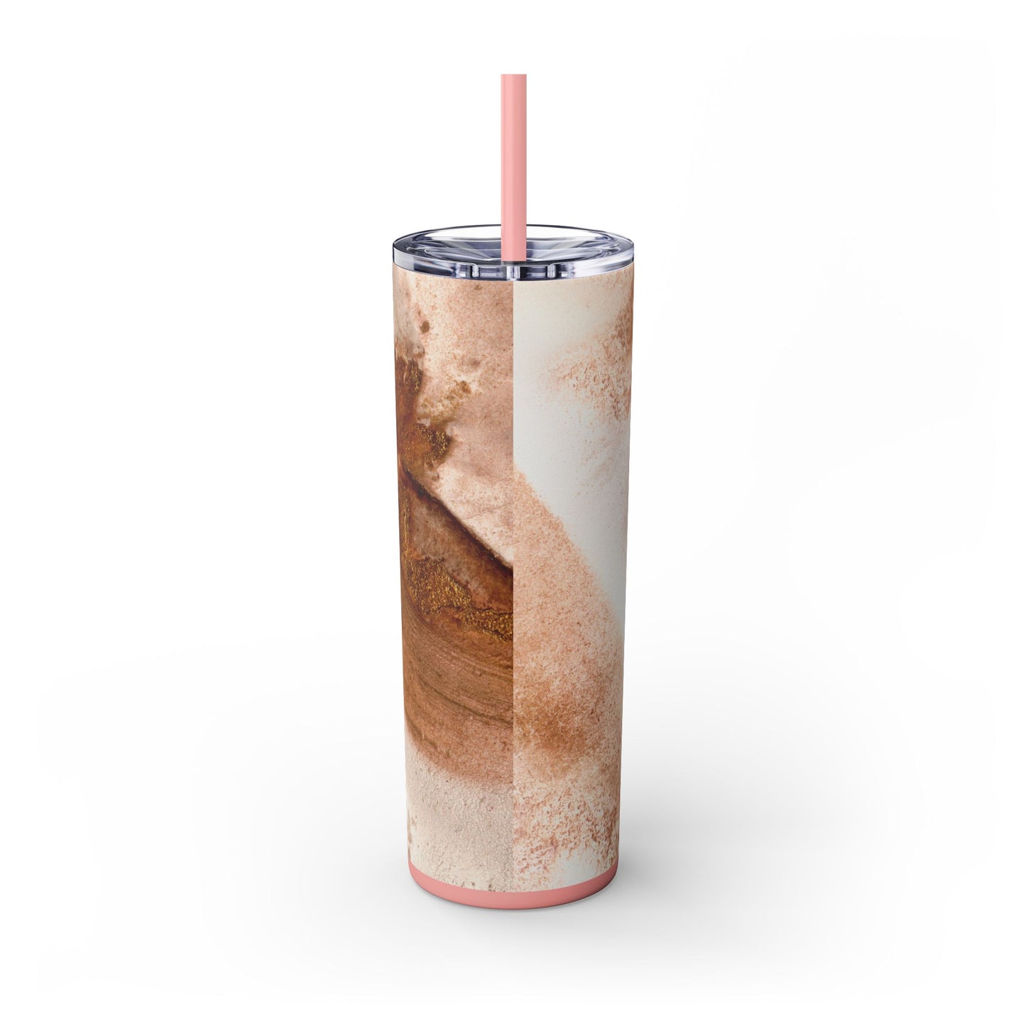 Stylish Marble Skinny Tumbler with Straw, Perfect for Gifts, Home Office, Summer, Mom's Day, Outdoor Adventures, Travel Mug