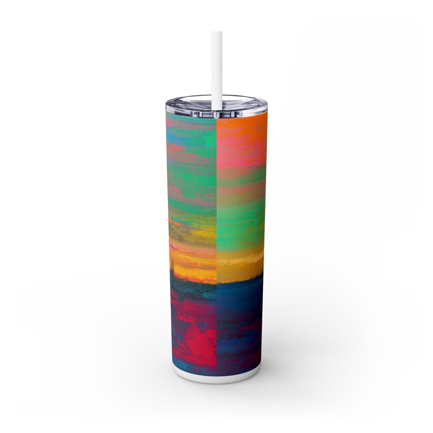 Colorful Ombre Skinny Tumbler with Straw, 20oz | Travel Mugs, Summer Drinkware, Beach Accessories, Gifts for Her, Eco-Friendly
