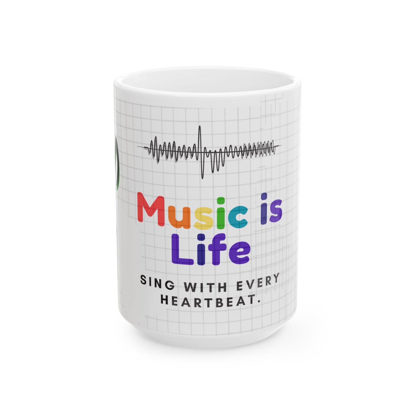 Music is Life Ceramic Mug | Unique Gift for Music Lovers, Birthday, Home Decor, Music Notes Coffee Mug