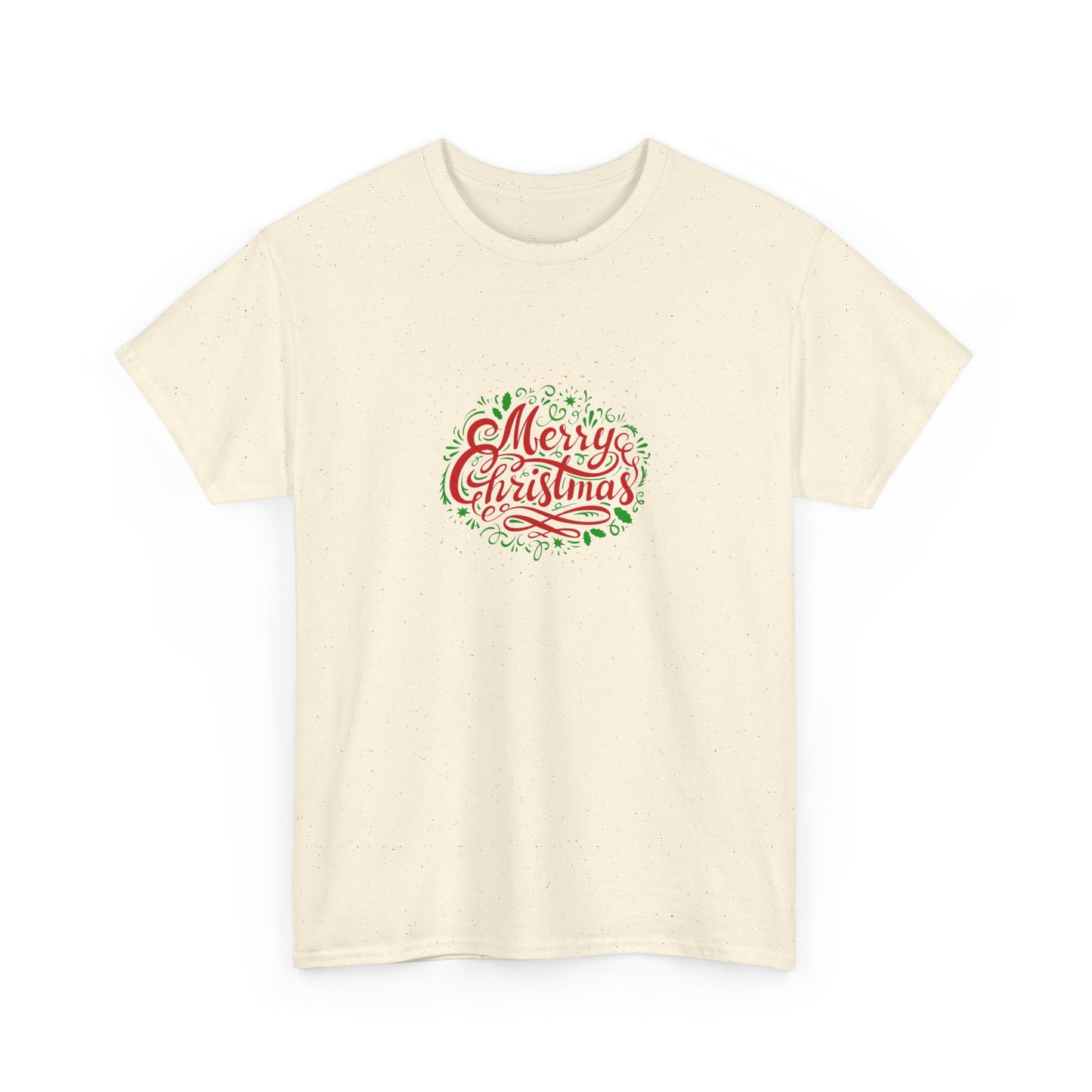 Merry Christmas Unisex Heavy Cotton Tee, Holiday Gift, Casual Wear, Seasonal Apparel, Christmas Party Shirt, Gift for Him/Her