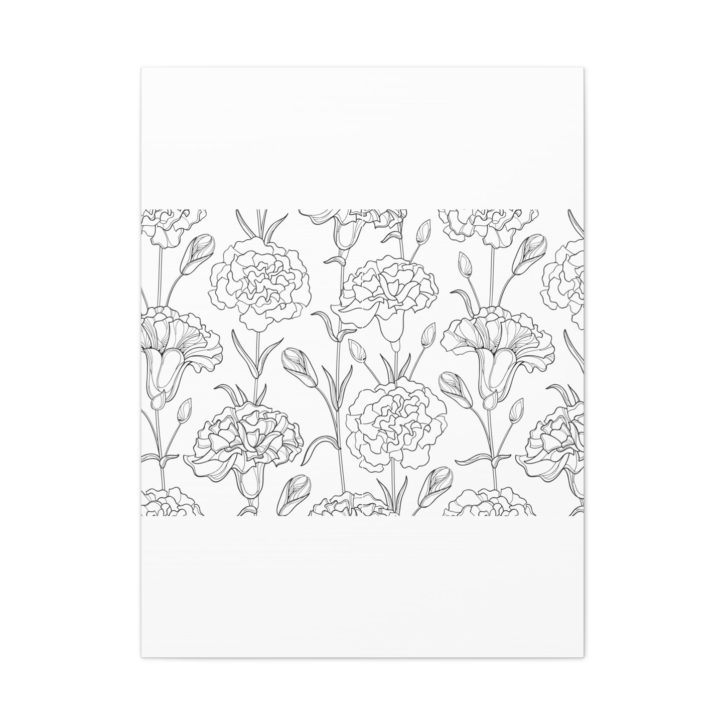 Floral Canvas Art, Stretched Wall Decor, Home Gift, Botanical Print, Modern Design, Matte Finish