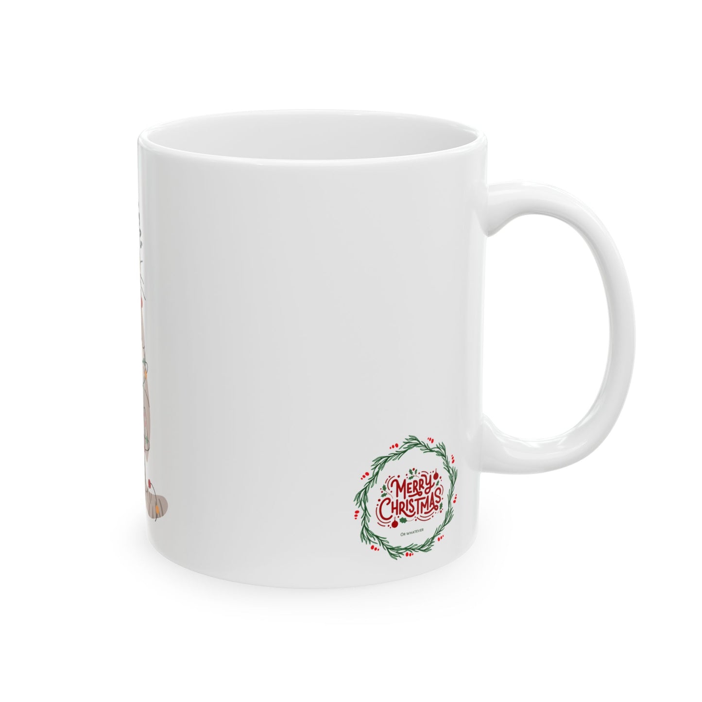 Meowy Christmas Merry Christmas Cat Mug, Cute Kitty Coffee Cup, Holiday Drinkware, Cat Lover Gift, Festive Ceramic Mug