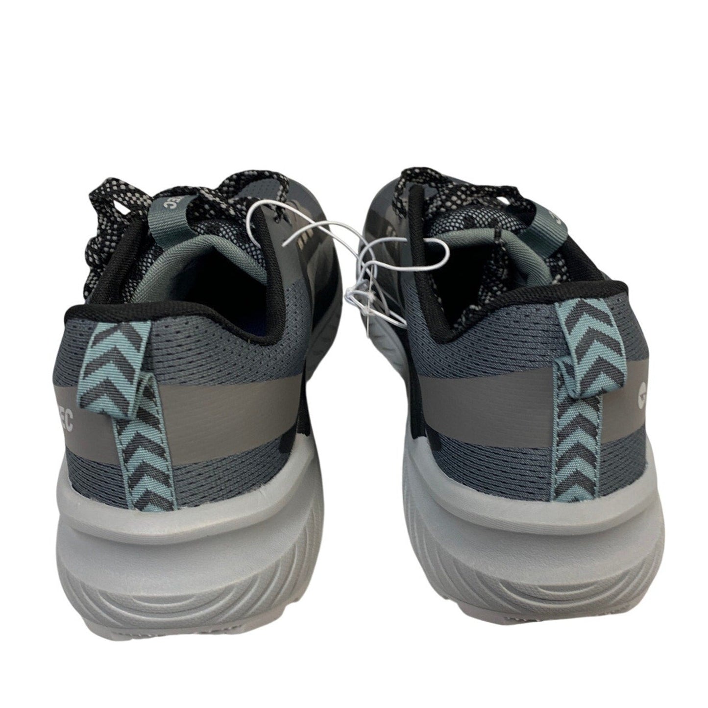 Hi-Tec Mens Size 8 Black Gray Mesh Lace Up Athletic Running Tennis Shoes