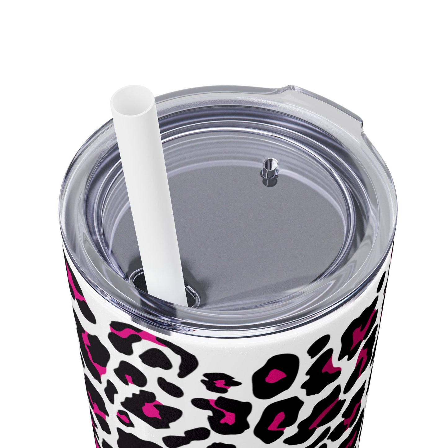 Trendy Leopard Print Skinny Tumbler, 20oz | Stylish Drinkware for Home, Office, Gifts, Reusable Straw, Animal Print