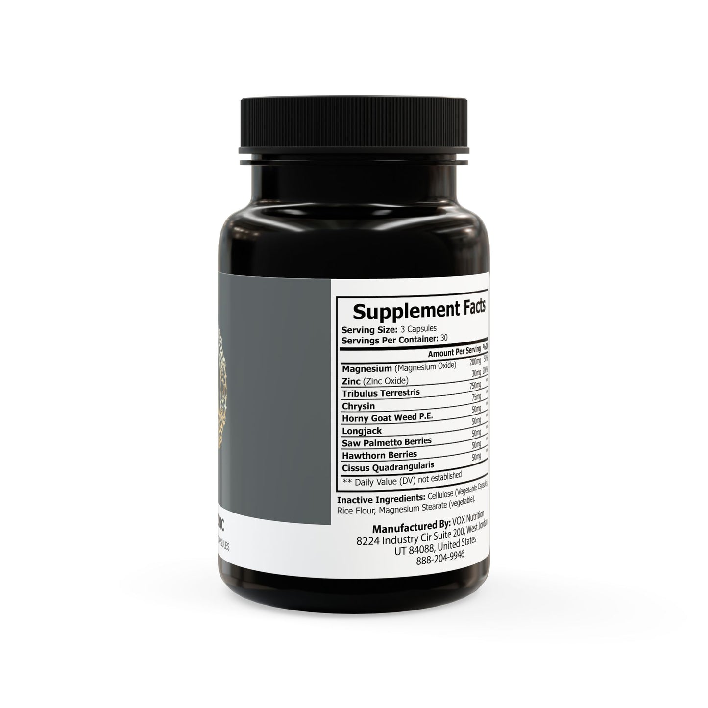 Herbal Berry Magnesium Zinc Supplement (VEGAN - 90 Capsules)
