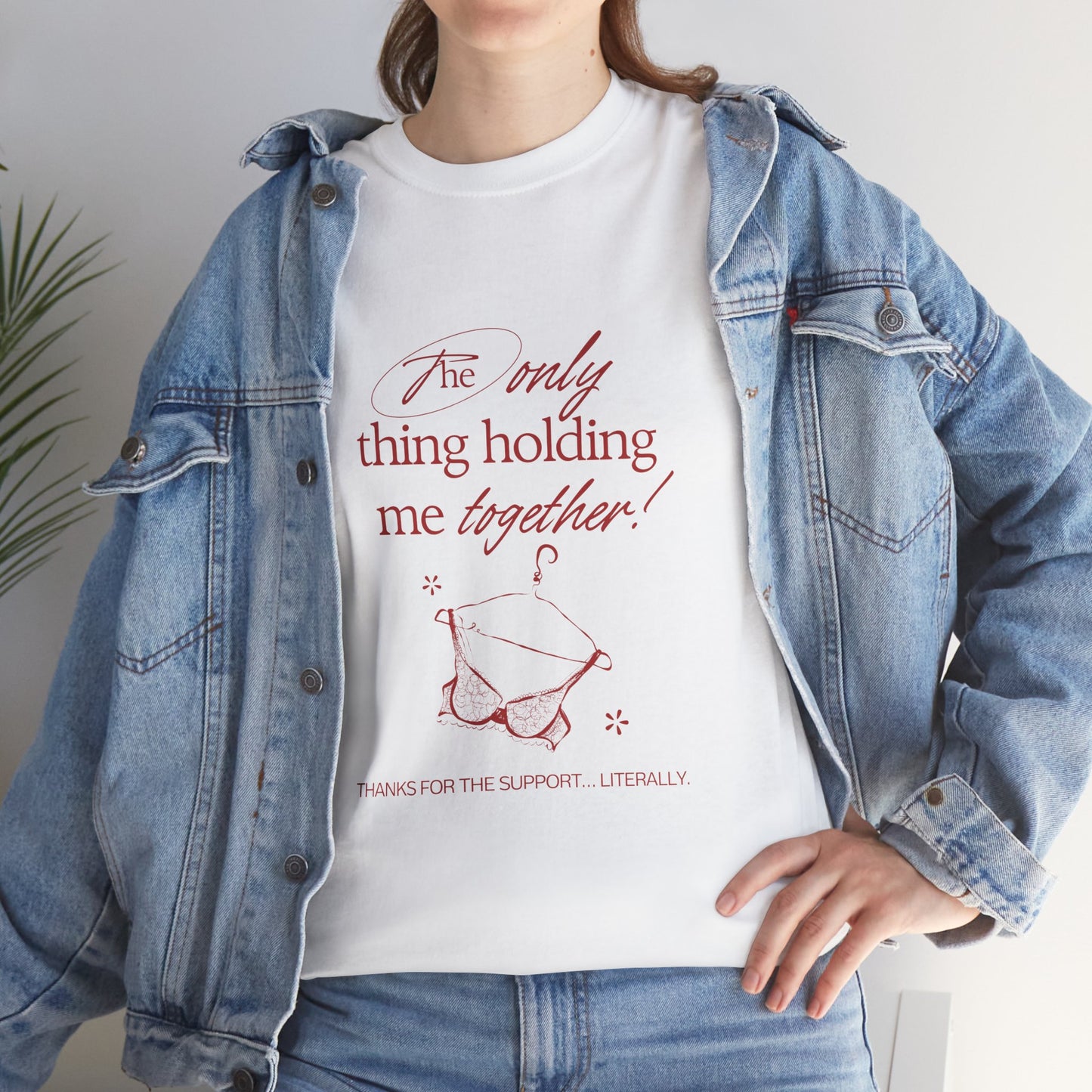 "Holding It Together" Unisex Heavy Cotton Tee: Funny Gift for Friends, Family, Self-Care, Casual Wear, Humor Shirts, Gift for Her