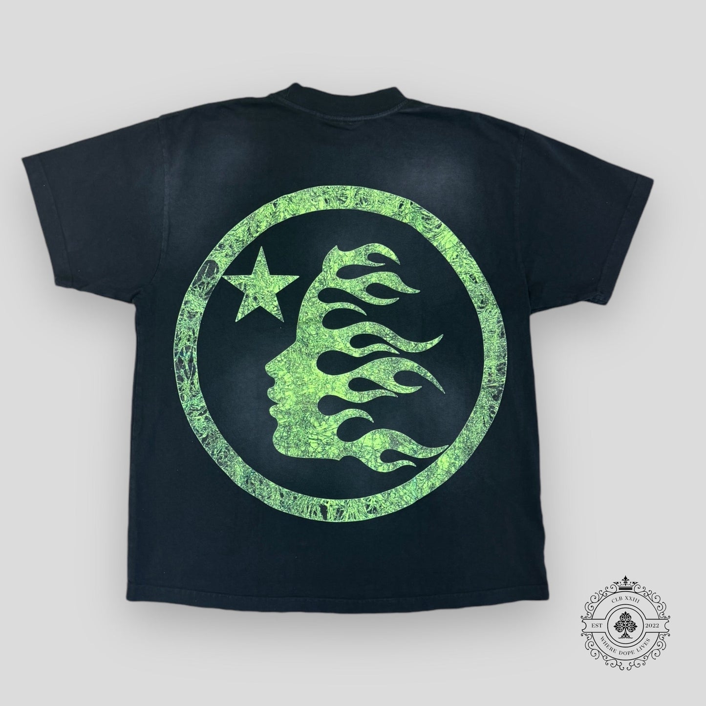 Hellstar Classic Logo Tee in Black/Green